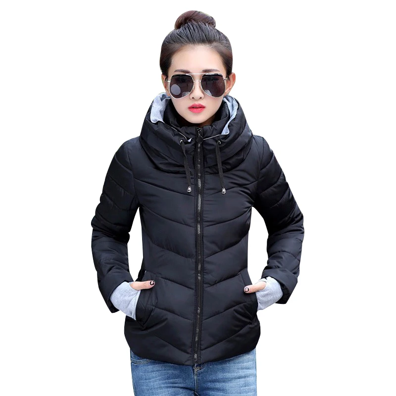 

Женская короткая парка на молнии, однотонная утепленная куртка с капюшоном и хлопковой подкладкой, базовая верхняя одежда, зима 2021