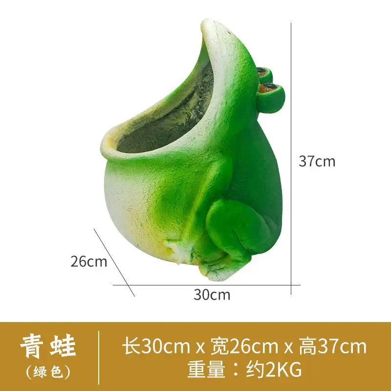 

Multi meat flowerpot creative personality simulation stone cement flowerpot outdoor bonsai green basket potted frog home accesso