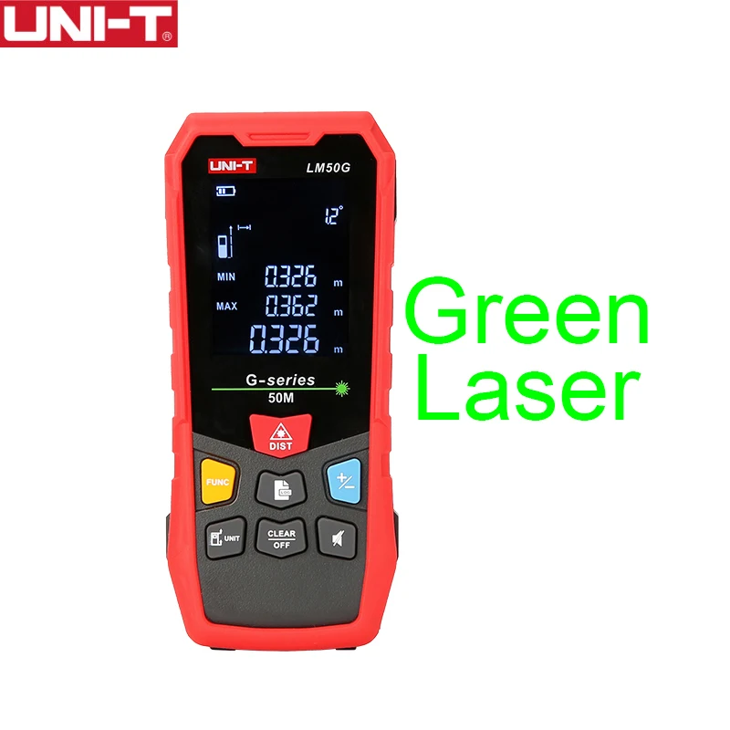 

UNI-T LM50G Green Laser Distance Meter Handheld Mini Laser Rangefinder Tape Range Finder Measure Tester New 50m 70m 100m