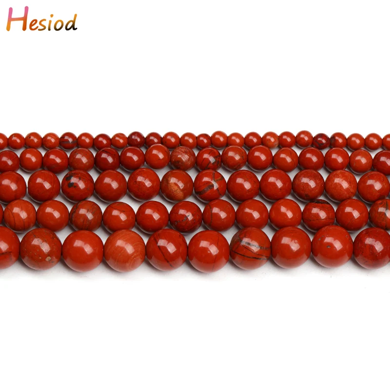 

Hesiod 4/6/8/1 Red Coral Jades Beads Natural Round Loose Stone Beads For Jewelry Making DIY Earrings Bracelets Accessories 15''