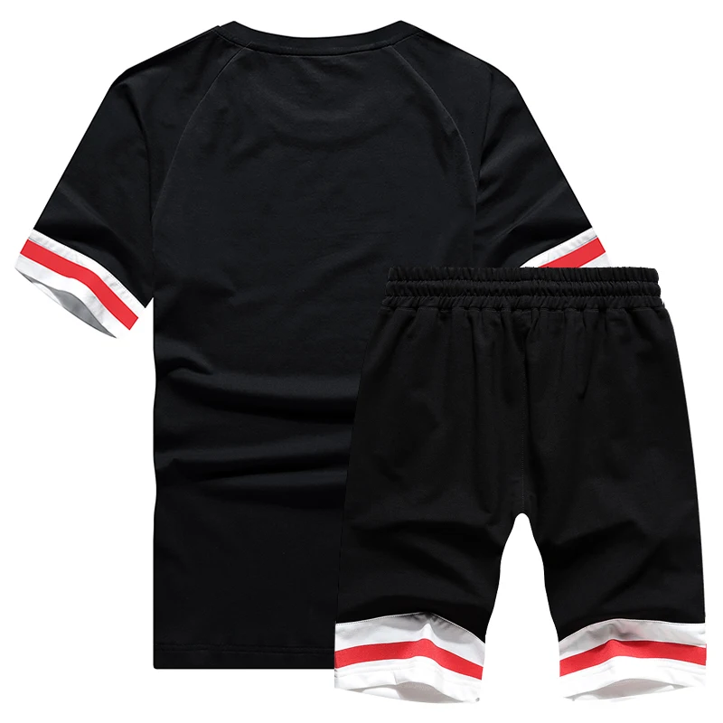 

Summer Men Sets Tracksuits T-shirt Casual Sportswear Clothes Men Tracksuit Male 2PC Tshirts + Shorts Sets Male Track Suits 2020