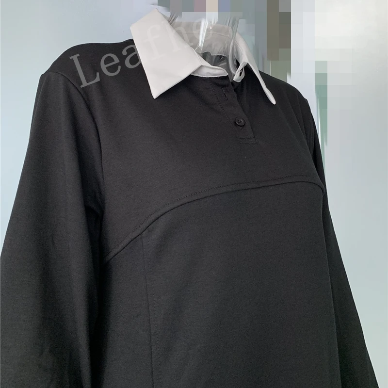 

Women Patchwork Turn-down Collar Mini Dress Autumn Lady Ruffle Pocket Button Dress Casual Solid Long Sleeve Shirt Dress Vestidos