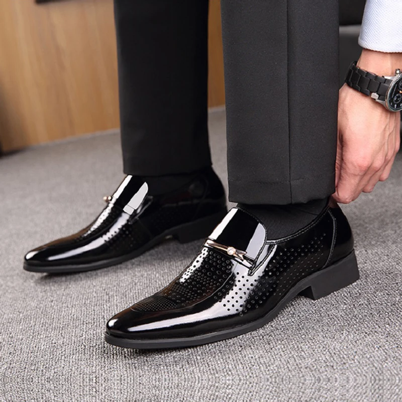 Модные Мужские модельные туфли без шнуровки оксфорды Модная мужская обувь в