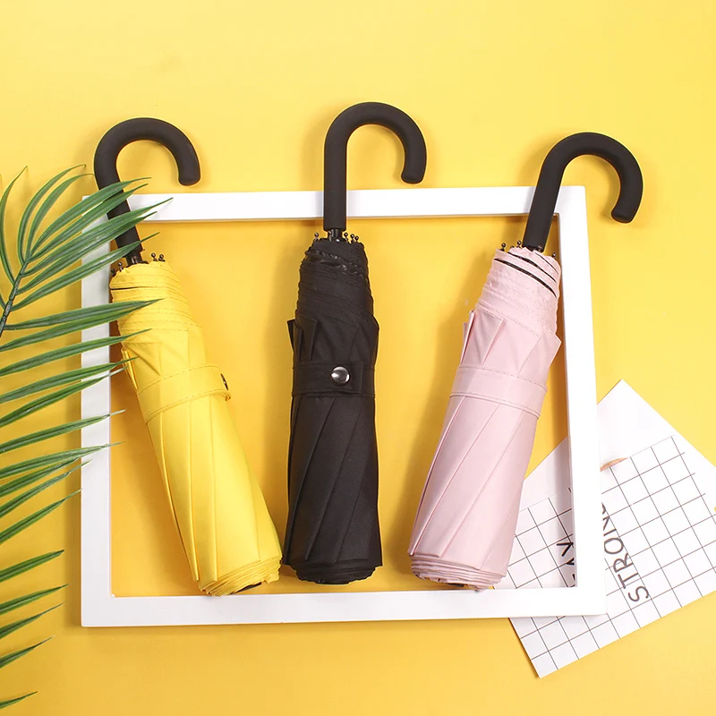 Зонт от солнца складной зонтик УФ Защита дождя женский металлический дорожный