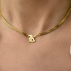 Ожерелье из нержавеющей стали со старыми английскими буквами, Мужская индивидуальная кубинская цепочка, женское ожерелье, ювелирный подарок
