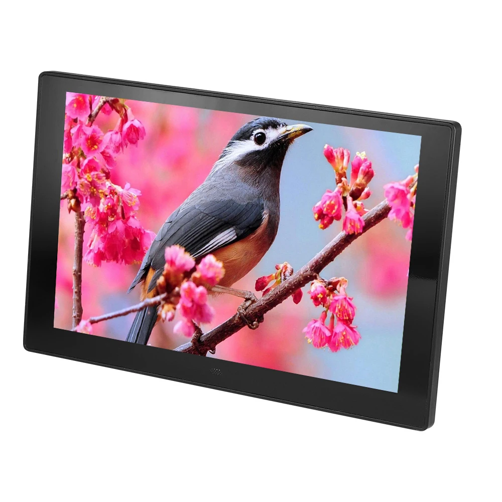 Черный Стекло, новинка, 10 дюймов, Экран ips Подсветка HD 1280*800 цифровая фоторамка электронный альбом для фотографий Музыка Фильмы Функция хорошее - Цвет: Черный