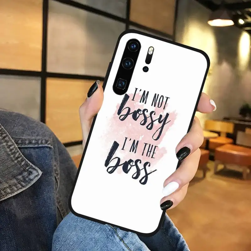 

Girl Boss Pink Women power text slogan Phone Case Funda For Huawei P9 P10 P20 P30 Lite 2016 2017 2019 plus pro P smart