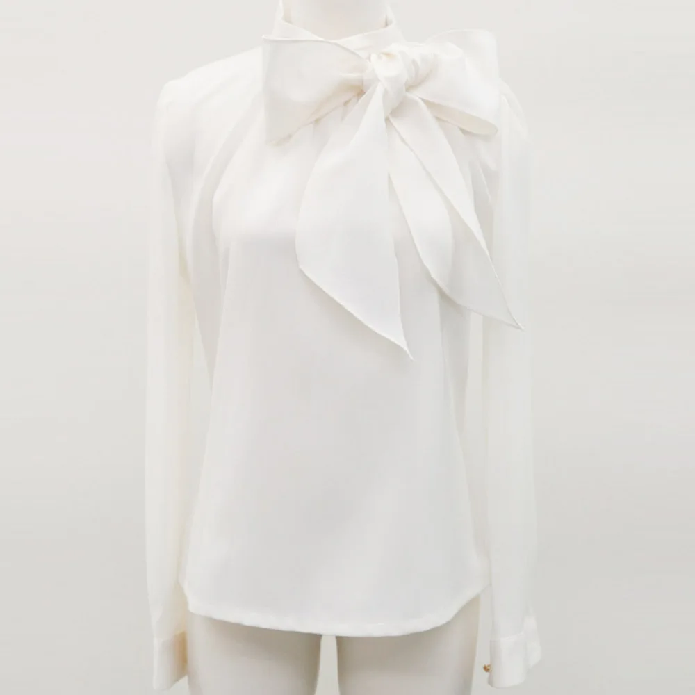 Женская шифоновая блузка с длинным рукавом 2020 корейский стиль тонкий элегантный