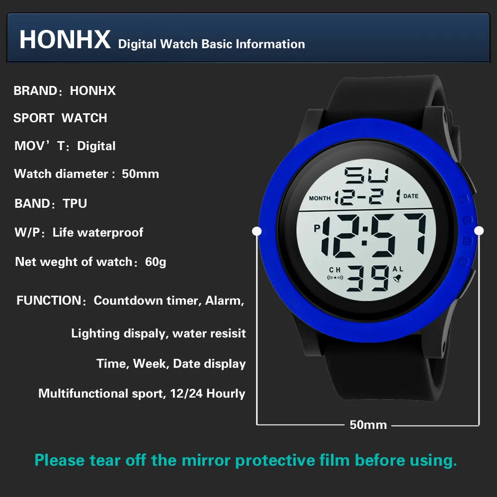 

Luxury Mens Digital Led Watch Fashion Men's Military Sports Wristwatches Date Sport Outdoor Electronic Watch Relogio Masculino