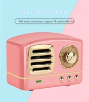 potrable mini bluetooth speaker metal girly retro built in rechargeable 400mah battery spearker support tf card audio output