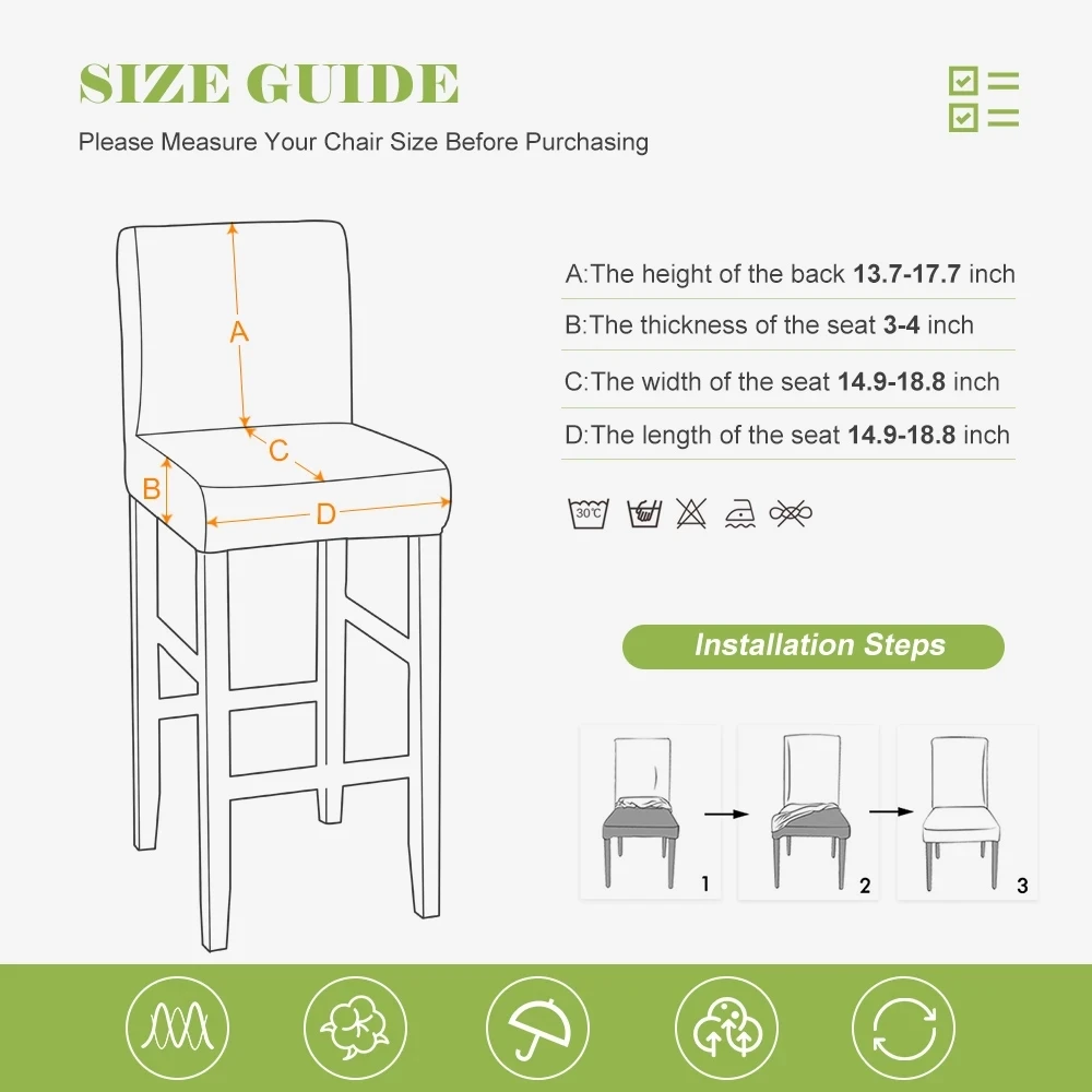 1/2/6 Geometric Chair Cover Short Back Bar Spandex Covers Seat Case High Leg for Home Banquet Living Room | Дом и сад