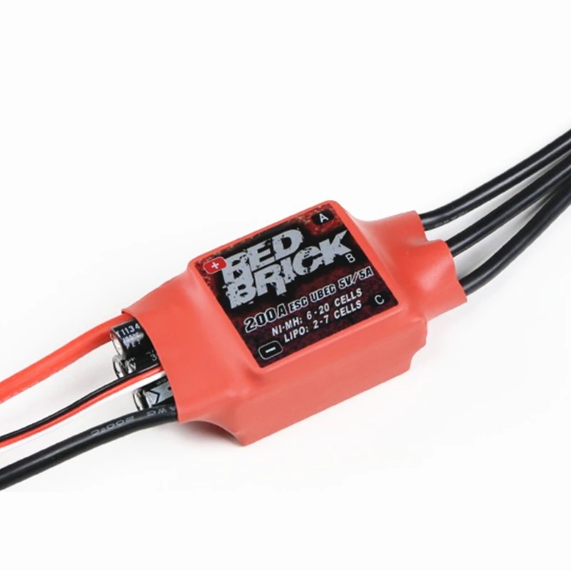Red Brick Electronic Speed Controller 5V/5A BEC 200A Brushless ESC For RC Toy Airplane FPV Drone