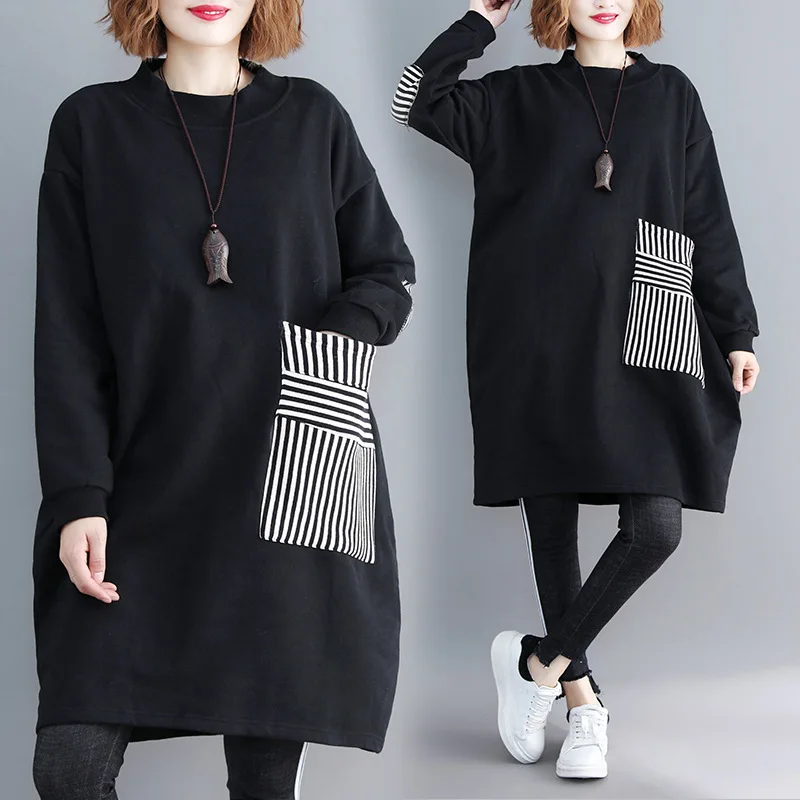 Женская Толстовка Оверсайз с длинным рукавом однотонная свободного покроя