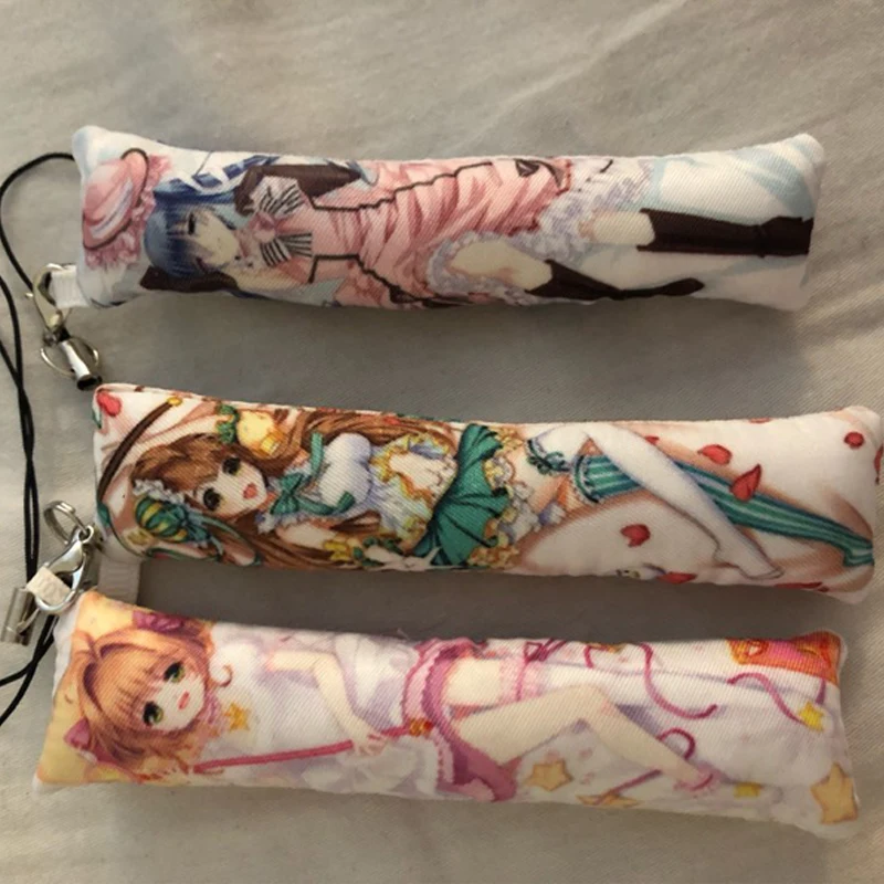 Japan Anime My Hero Academia Girl Mini Dakimakura Pillow Keychain Hanging Male/Female Phone Strap Pendant Charm Otaku Gift |