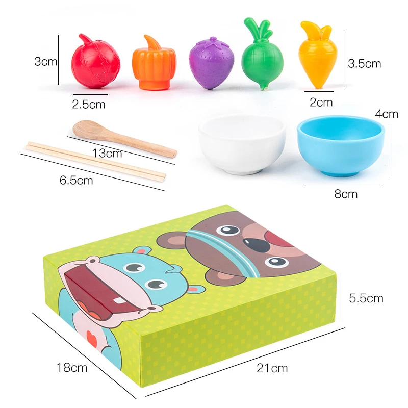 

Children's Feeding Toy Baby Montessori Early Education Set Clamp Chopsticks Exercise Fine Movement Puzzle Simulation Table Game