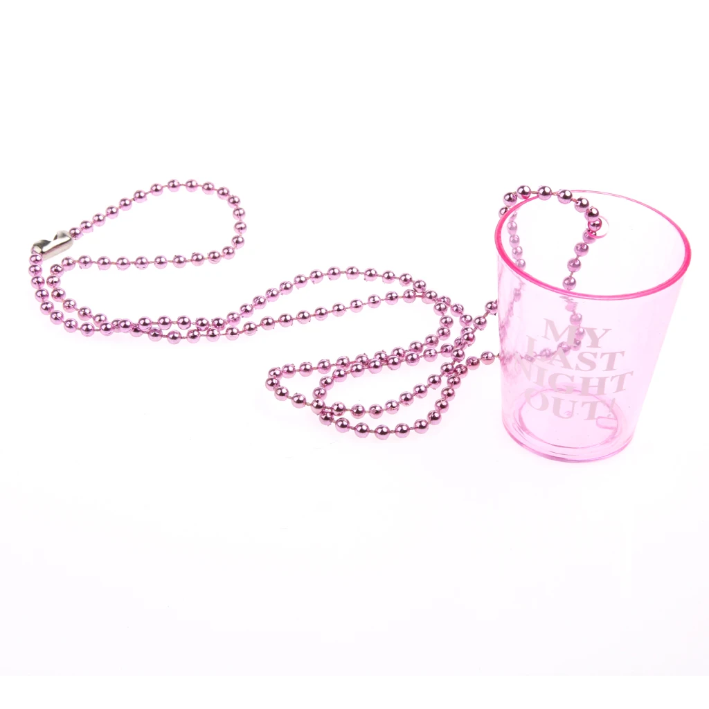 

Girls Night Out Shot Plastic Cup On Bead Necklace Hen Stag Night Party Gift