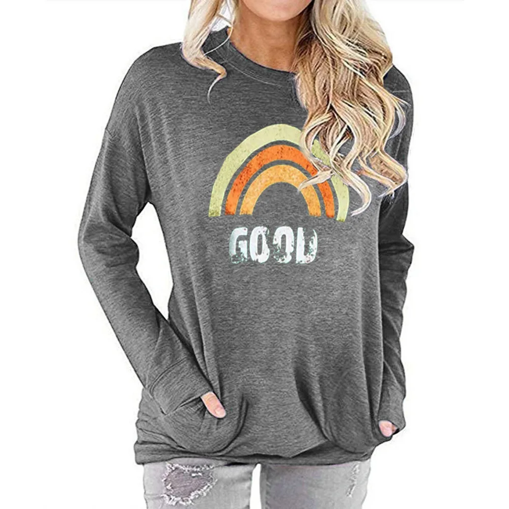 

Sweatshirt Women's Hoody Streetwear Female Printed Tops Chic T-Shirt Pullover Fashion Spring Long Sleeves Hoodies