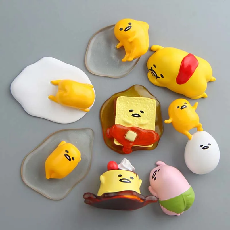 8Pcs/Lot Japanese Lazy Egg Model Figures Toys Fridge Magnets Creative Figurines Refrigerator Pastes Home Decor Kids Gifts | Игрушки и