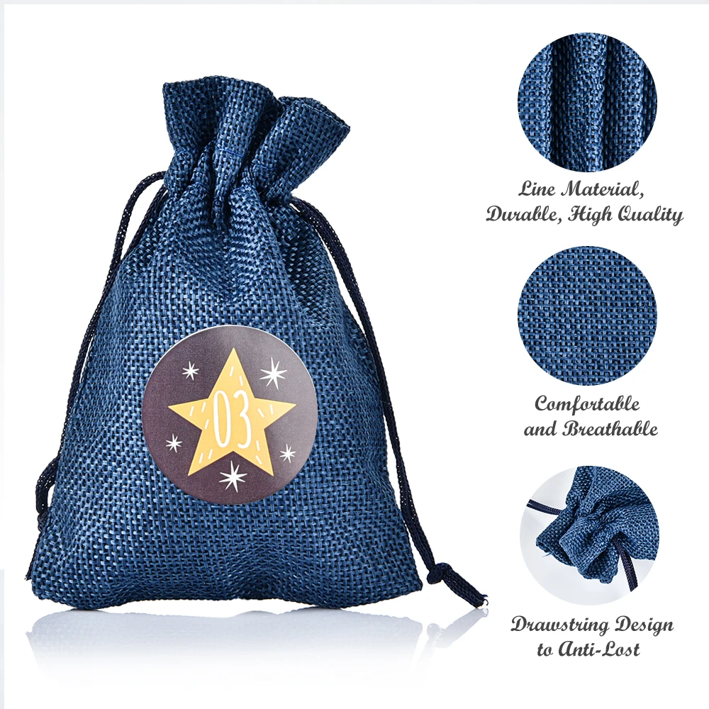 24 шт рождественские конфеты мешок со шнурком подарочные пакеты 1 цифровой