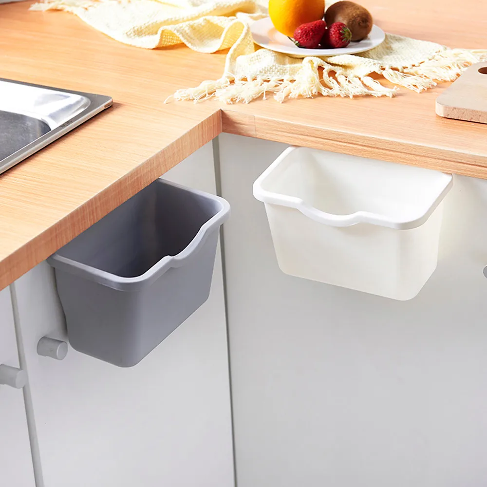 The New 2021 Kitchen Cabinet Door Hanging Trash Garbage Bin Can Rubbish Container Household Cleaning Tools Mini Waste Bins | Дом и сад