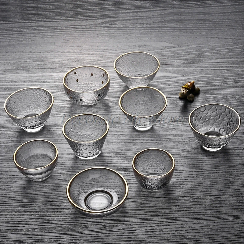 

Japanese-style Handmade Hammered Glass Small Teacup Sake Cup Tea Glass Cup