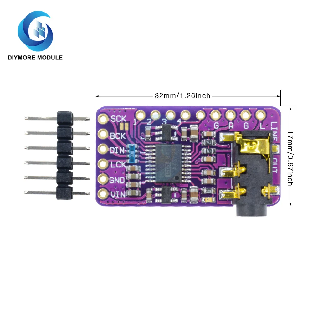 ЦАП-декодер PCM5102 интерфейс I2S звуковая карта модуль GY-PCM5102 плеера цифровая