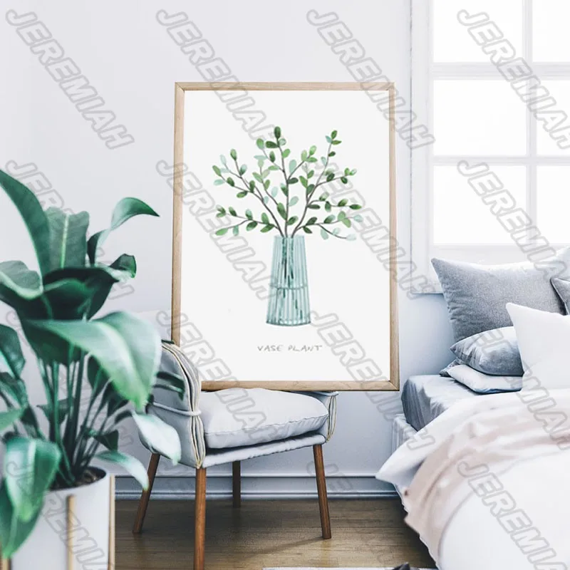 

Plant Poster with Art Nordic Style Wall Art Canvas Print Painting Modern Living Room Decoration