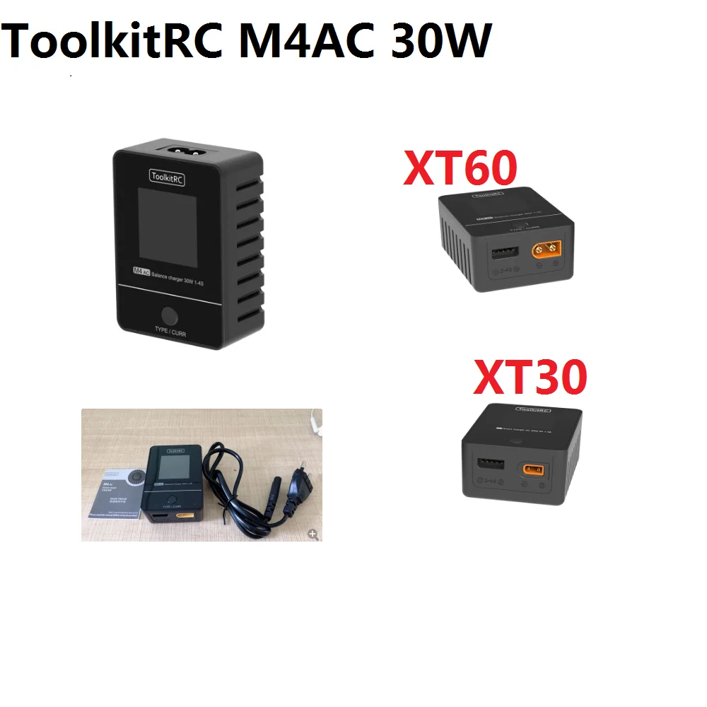 Новинка ToolkitRC M4AC 30 Вт LiPO LiFE LiHV Компактное зарядное устройство переменного тока 1-4S