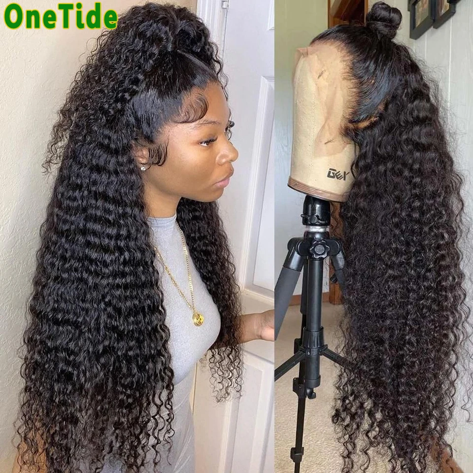 Brazilian 30 Inch Curly Lace Front Human Hair Wigs For Women 13x4 Lace Frontal Wig Afro Kinky Curly Human Hair Wig Closure Wig