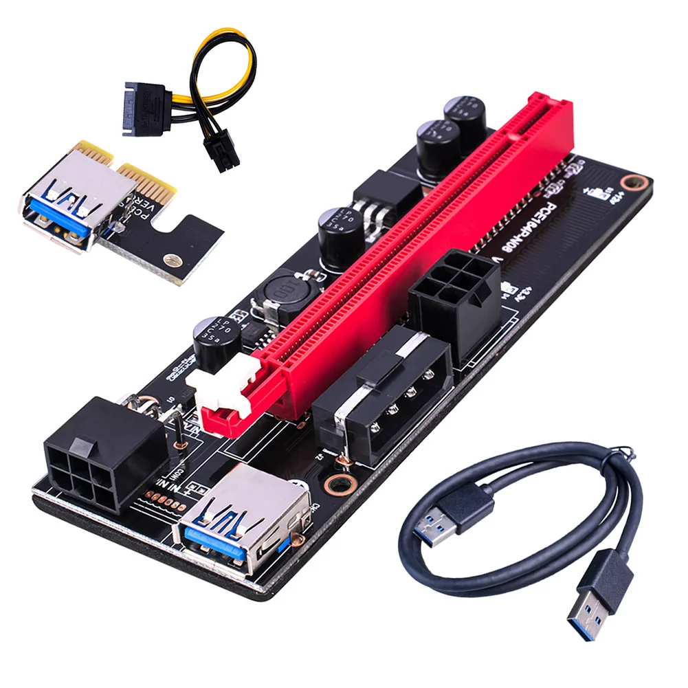 

New Hot PCI-E Graphics Card Cable Riser Card USB 3.0 Adapter cable PCI-E 1X to 16X Extension Cable Compatible with PCI-E Black