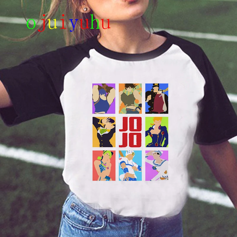 Женская футболка Jojo Bizarre Adventure летняя с японским аниме Kawaii графическая размера