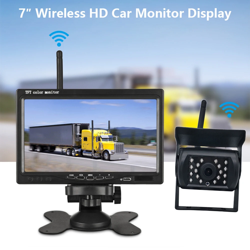 Car Rear View Camera Reversing Parking System Kit 7&quot inch LED CCD Wireless LCD Monitor Waterproof Night Vision Backup | Автомобили и