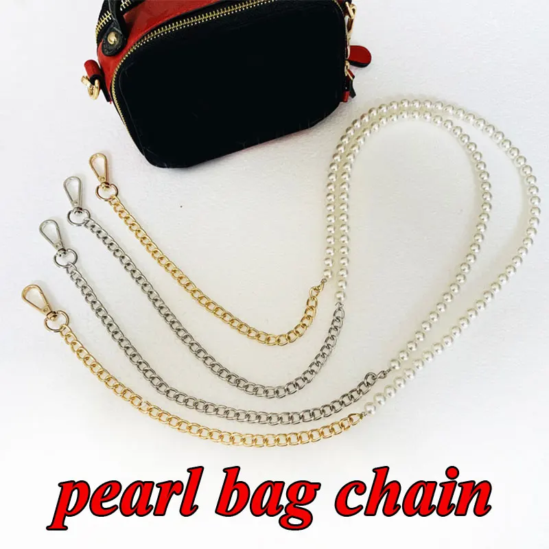 

Цепочка для сумок Женская универсальная, стильная Изысканная цепь с жемчужинами, аксессуары для багажа, украшение на цепочке для девушек и ...