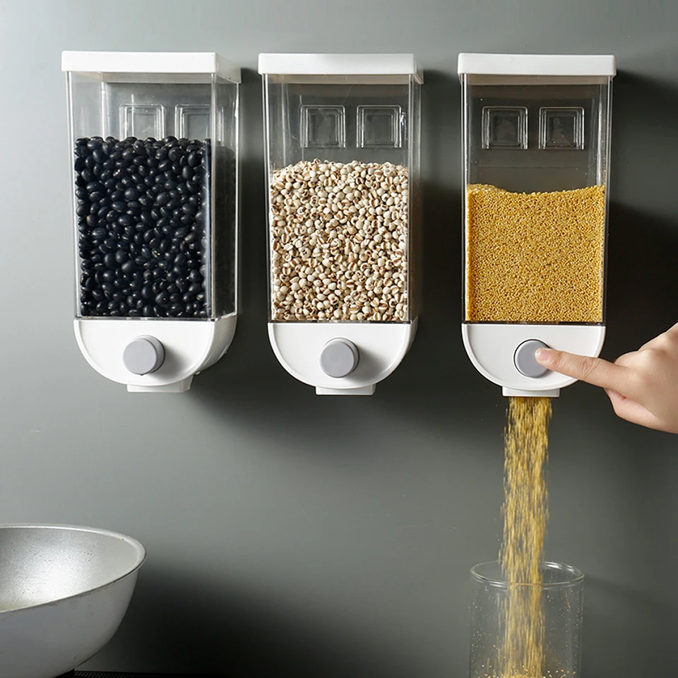 

1000ml 1500ml Suspended Wall Hanging Press Coarse Grain Corn Beans Tank Snack Storage Sealed Food Storage Box