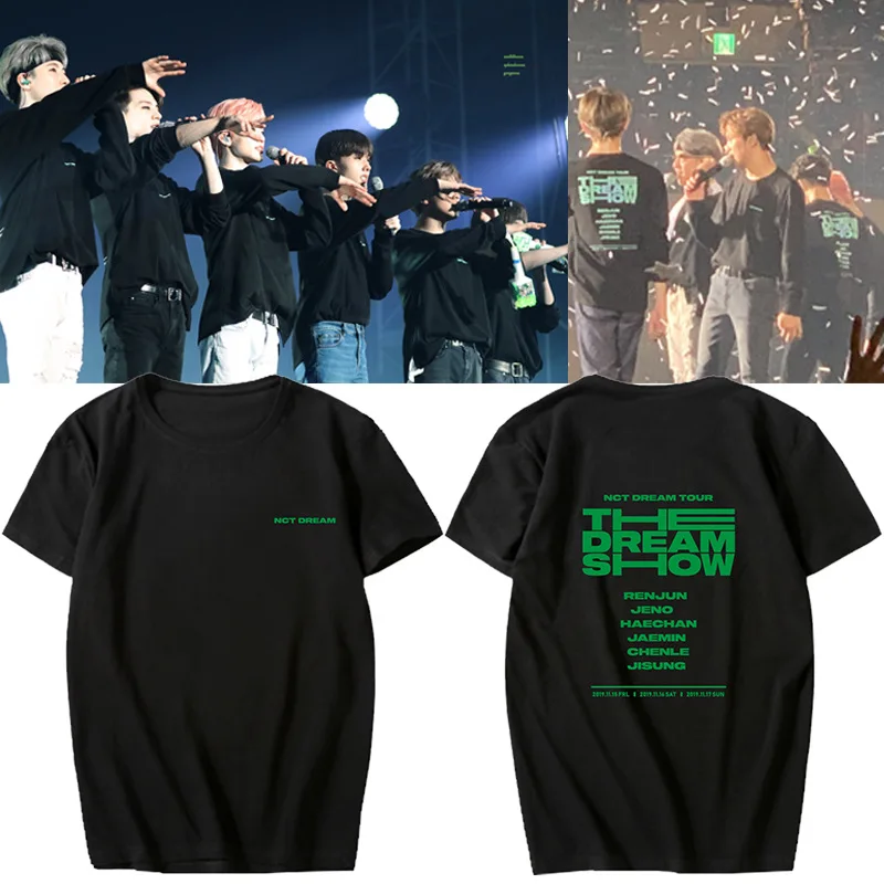 Kpop NCT DREAM концерт &ltTHE SHOW&gt Поддержка футболок K pop с коротким рукавом хлопковые
