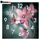 Набор для алмазной вышивки с часами Dpsprue DC018, полноразмернаякруглая 5D мозаика, вышивка крестиком, цветочный подарок