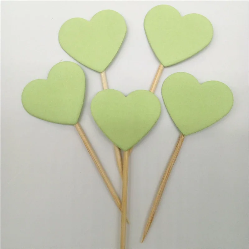 Light green 30 шт./компл. милый блестящий в форме сердца, звезды кекс топперы на день рождения Свадебная вечеринка украшения торт Топпер украшения Еда Pi - Цвет: Light green