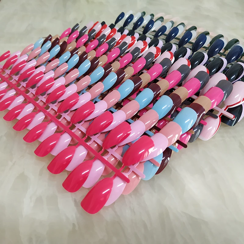 432 искусственные ногти на шпильках с полным покрытием смешанные 18 цветов