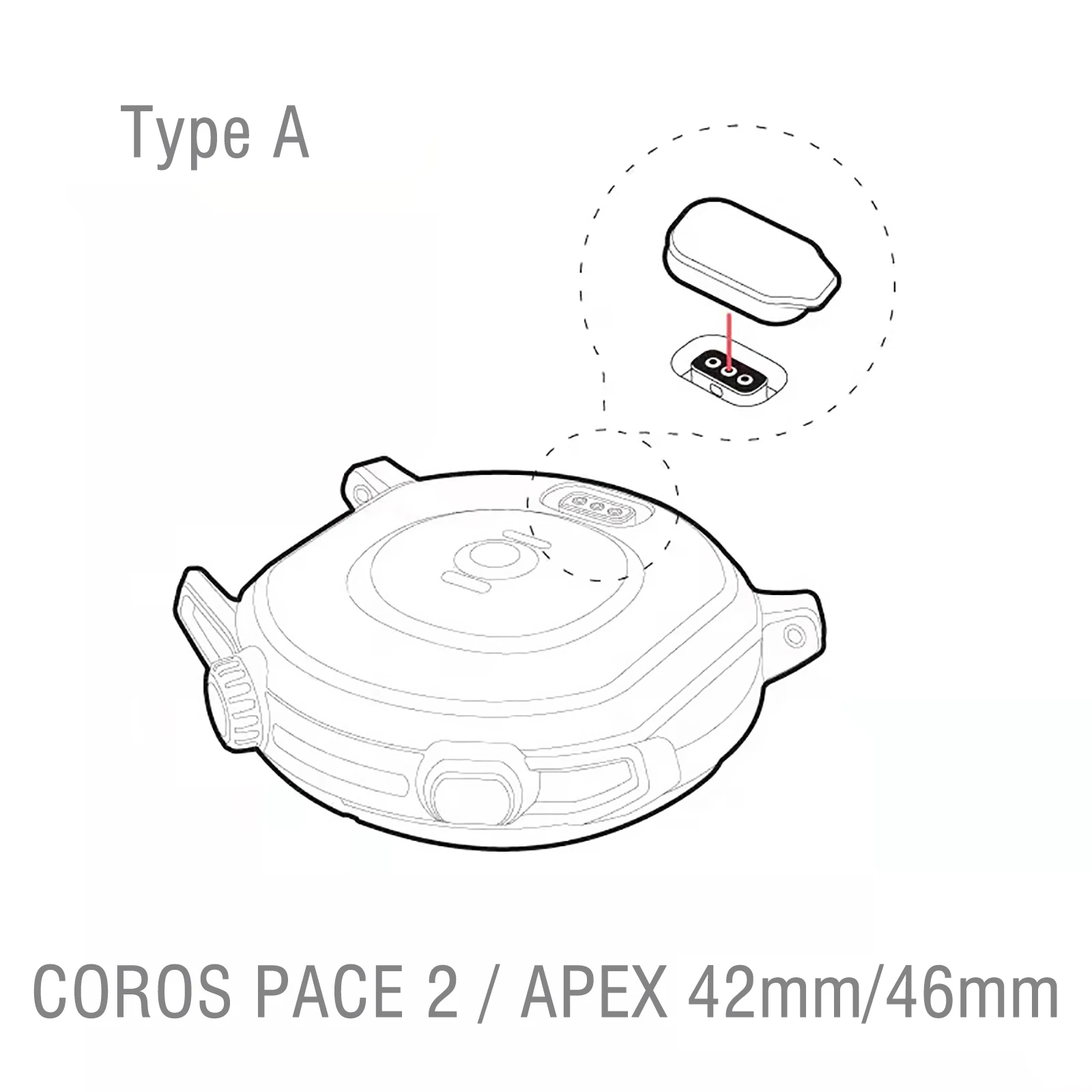 Заглушка от пыли для зарядного устройства Coros VERTIX 2 APEX Pro силиконовая крышка Pace 42