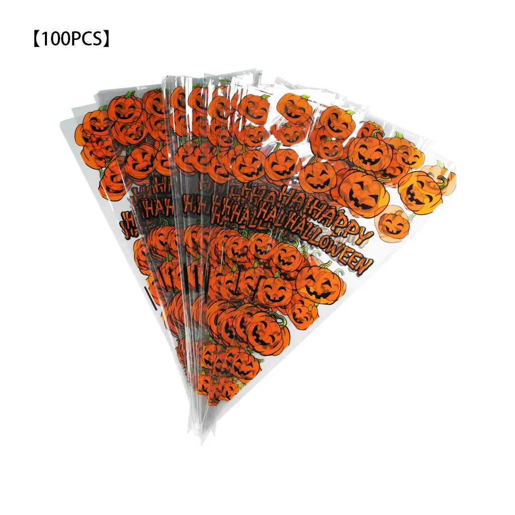 

100 шт./лот «сделай сам», мешок для конфет, свадебные сувениры, декор для Хэллоуина, рождественской вечеринки, милый целлофановый принт, конус...