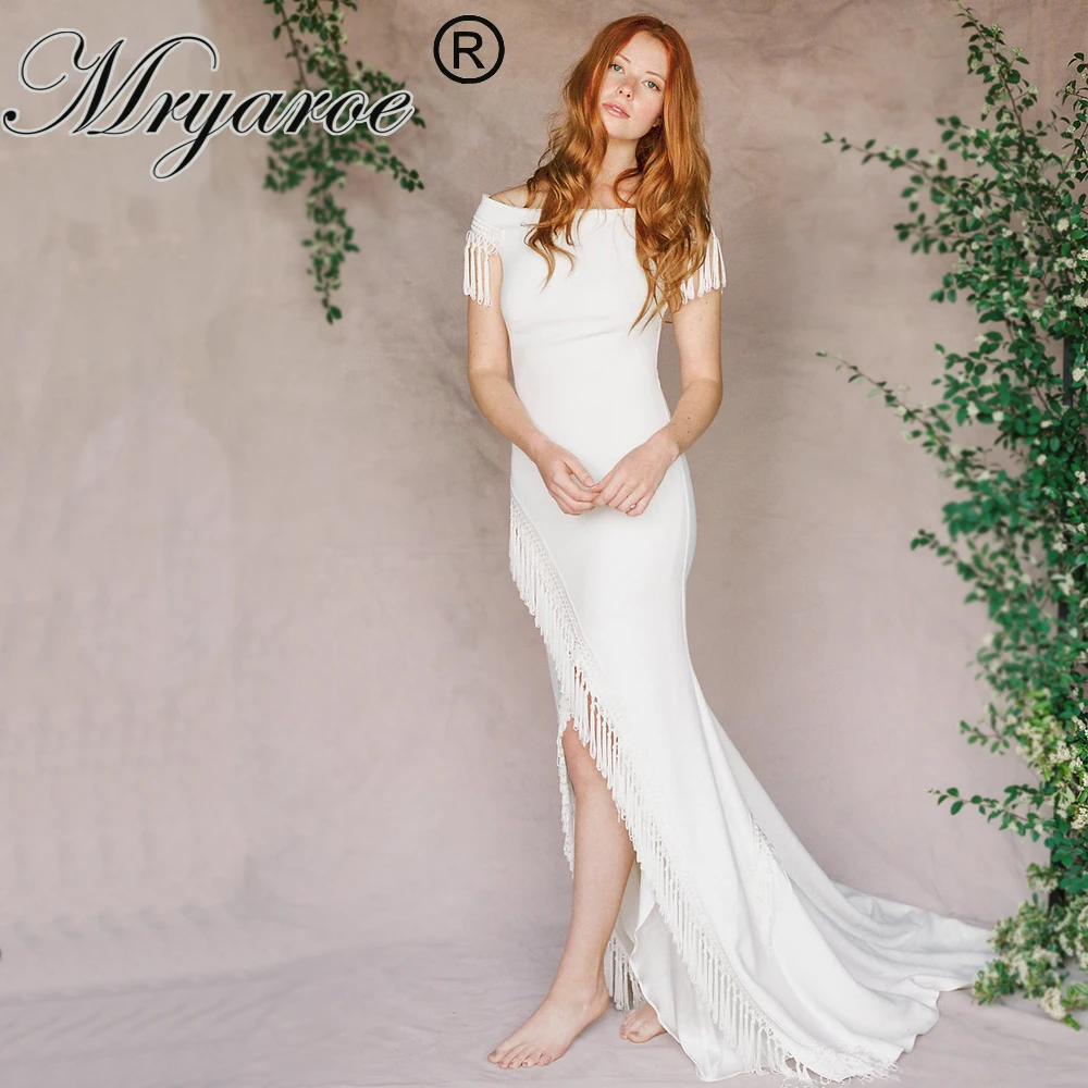 Mryarce Бохо шикарное свадебное платье с открытыми плечами и высокой низкой