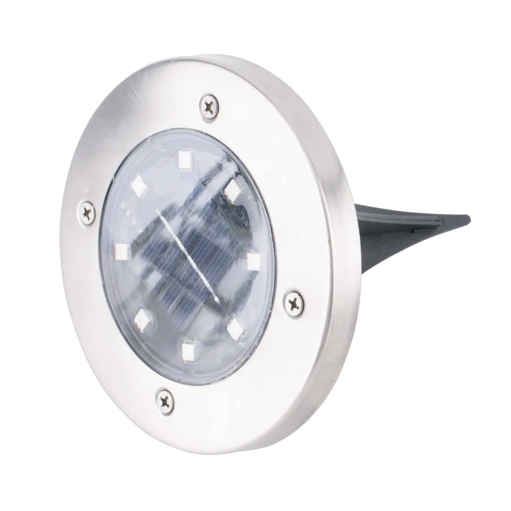 Подземный светильник на солнечной батарее 8 светодиодов водонепроницаемый