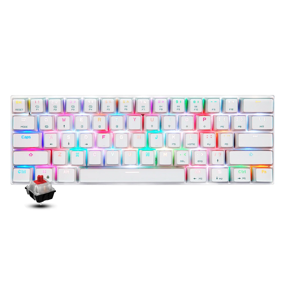 Motospeed CK62/CK61 игровая клавиатура BT3.0 61 клавиши RGB механическая USB Проводная BT двойной