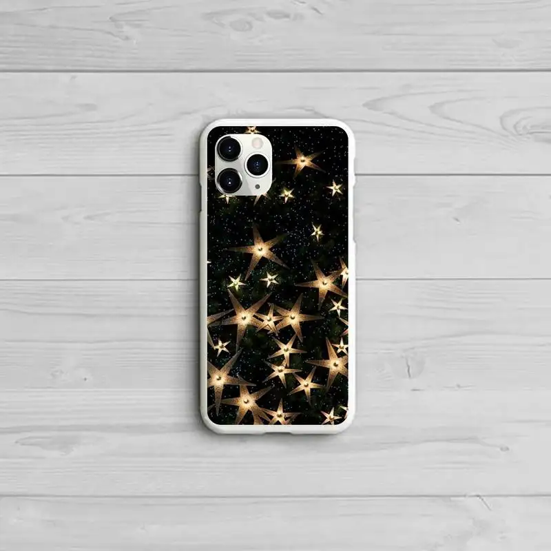 

bling stars Painted Phone Case Candy Color White for iPhone 11 pro XS MAX 8 7 6 6S Plus X 5S SE 2020 XR