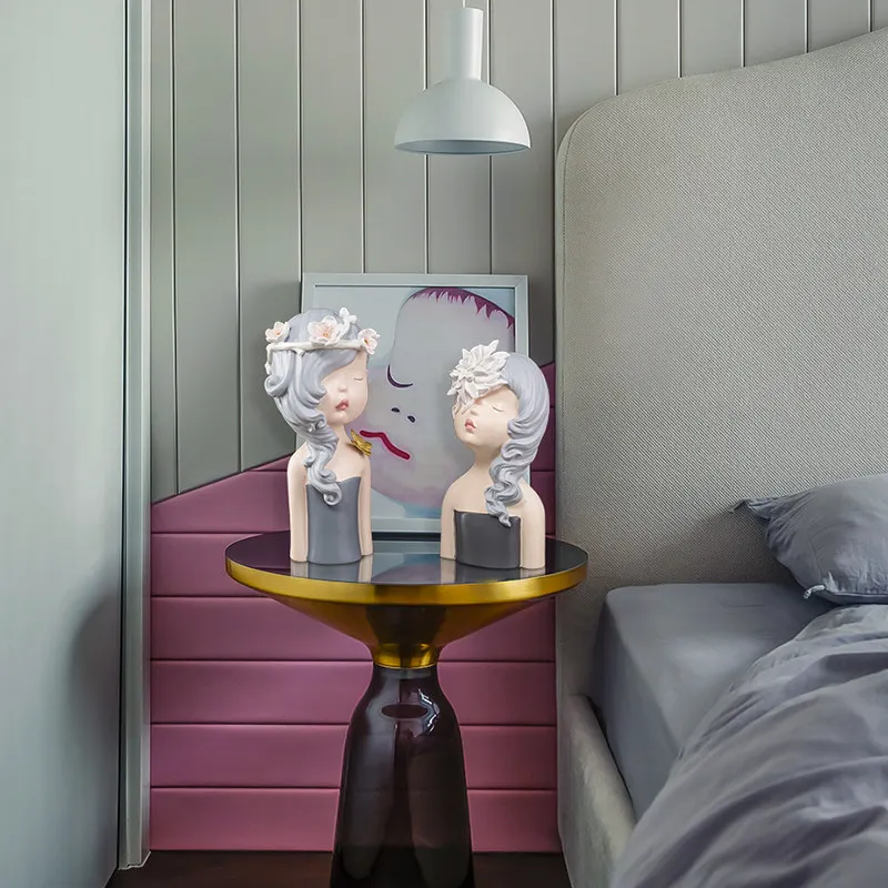 EUROPEAN CREATIVE RESIN GIRL STATUES DECORATION HOME BEDROOM DESK FIGURINES CRAFTS LIVINGROOM TABLE SCULPTURE ORNAMENTS ART | Дом и сад