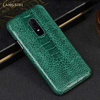 natural ostrich foot skin leather phone case for oneplus 6 7 7t 8 pro 10r ace 9rt 10 pro luxury cover for one plus nord 7t armor