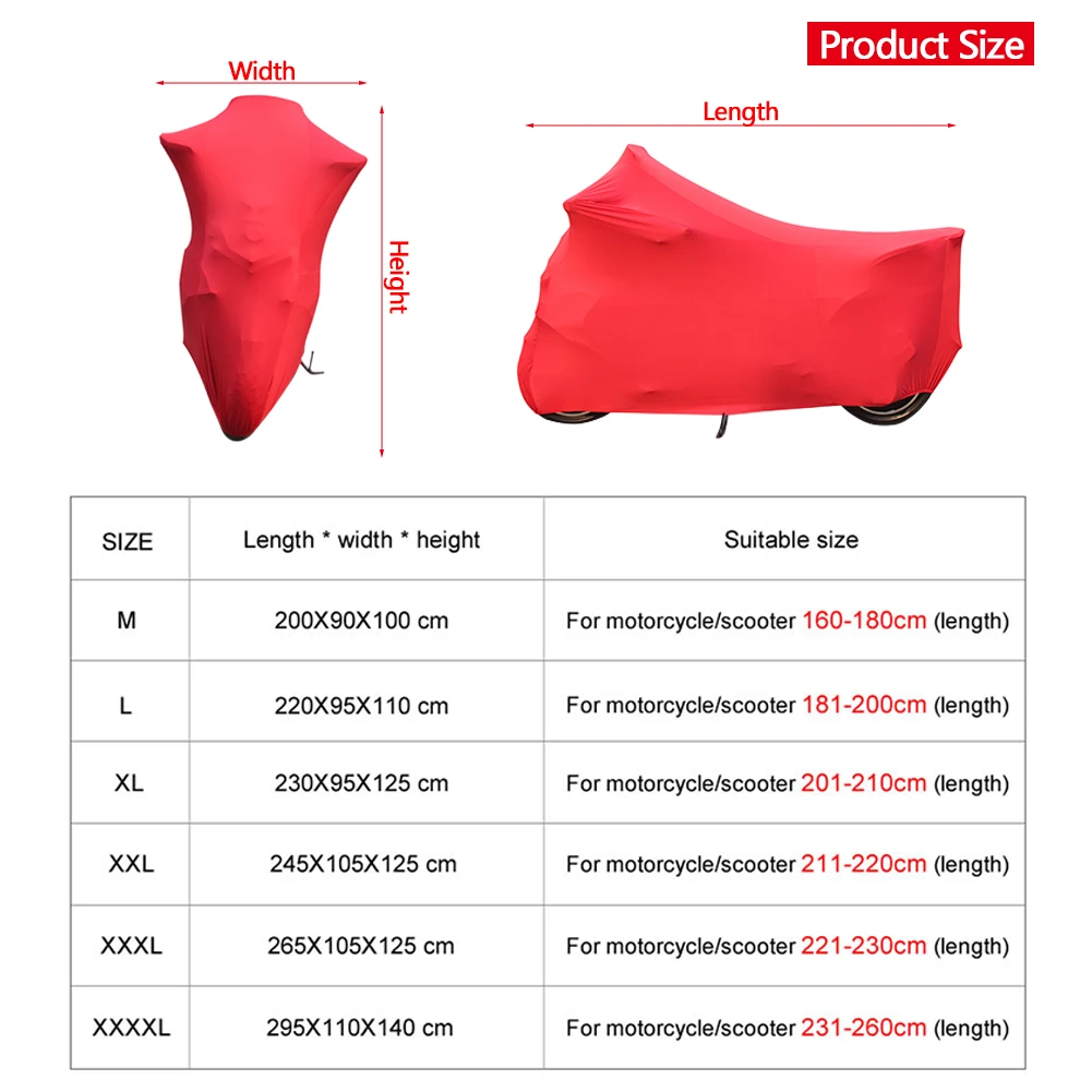 

Universal Motorcycle Covers Protector Cover Indoor Outdoor 2 Colors Bike Motor Scooter Dustproof Cover Elastic Fabric M-4XL