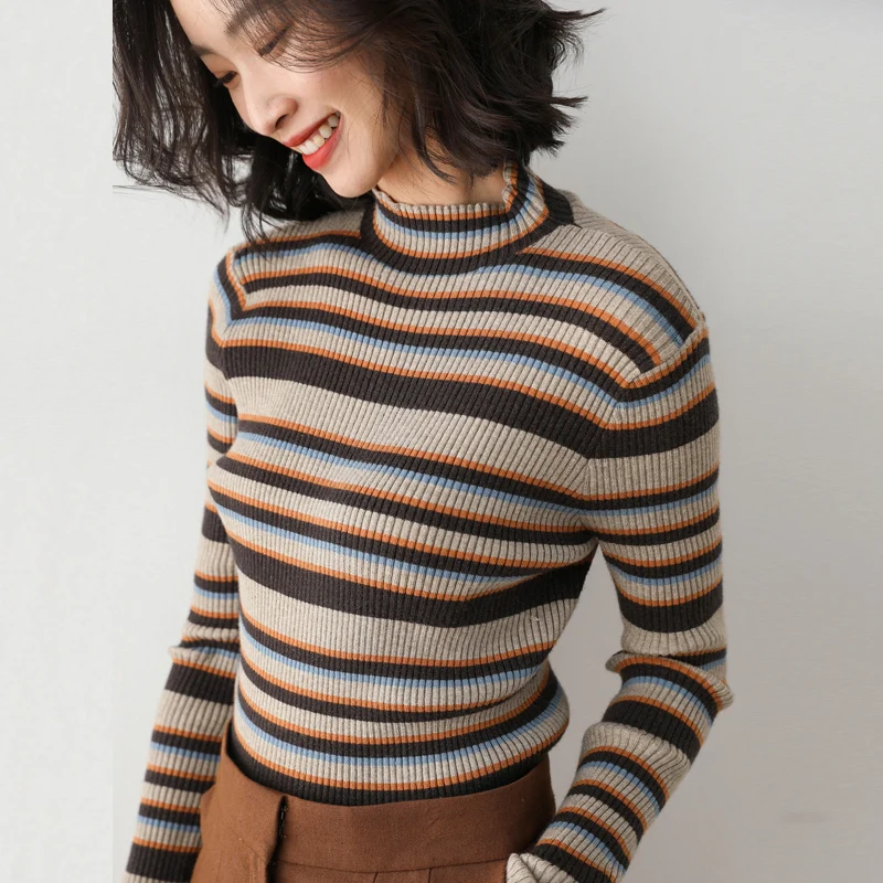 

adishree 2021 woman winter 100% Cashmere sweaters and autumn knitted Pullovers High Quality Warm Female thickening Turtleneck