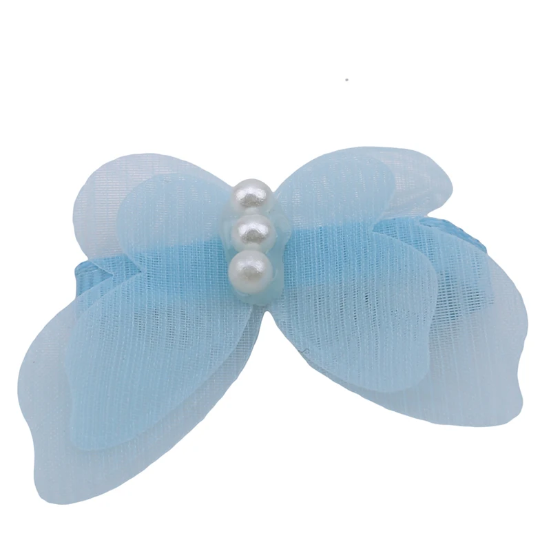 10 шт./лот заколки для волос ярких цветов с милым бантом-бабочкой бусинами