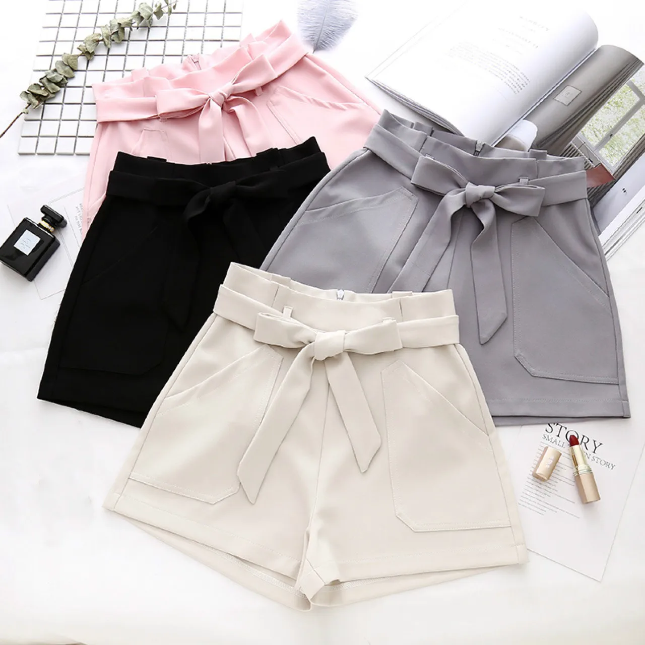 Женские шорты летние свободные трапециевидные в Корейском стиле Харадзюку